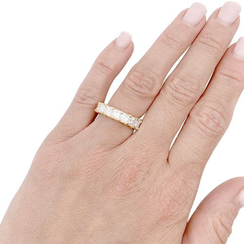 Bague 51 Alliance tour complet diamants princesse. 58 Facettes 32787