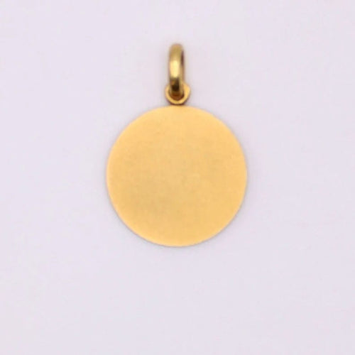 Pendentif Médaille religieuse ronde Vierge priant su enfant Jésus couché or jaune 58 Facettes