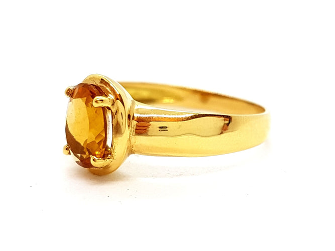 Bague 56 Bague Or jaune Citrine 58 Facettes 06340CD