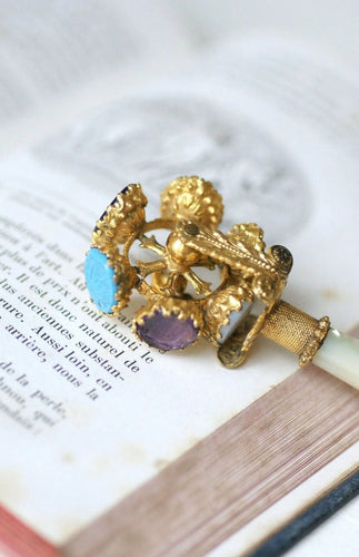 Accessoire Roue de cachet intailles, manche en nacre 58 Facettes