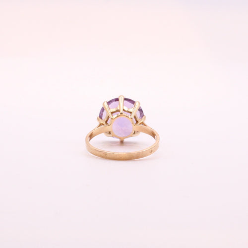 Bague Bague Or jaune améthyste ronde 58 Facettes