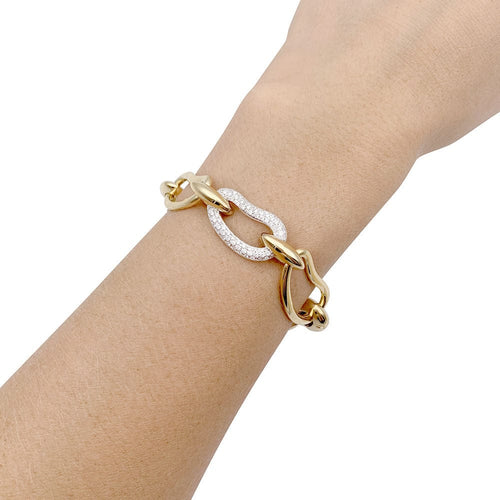 Bracelet Bracelet Pomellato, "Paisley", or jaune, or blanc, diamants. 58 Facettes 33056