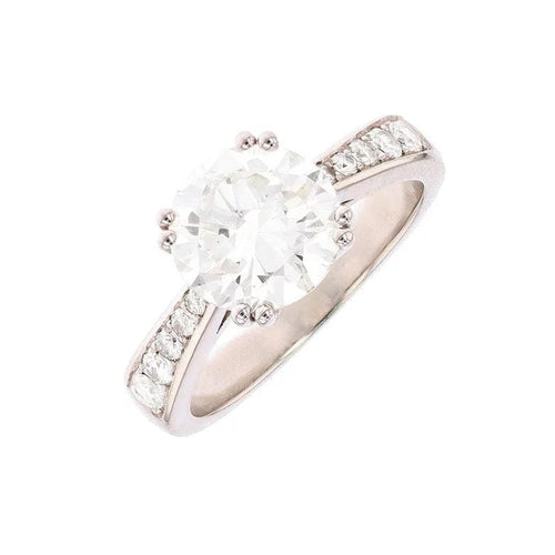 Bague 52.5 Solitaire diamants 2.68 carats en or blanc 58 Facettes 194314