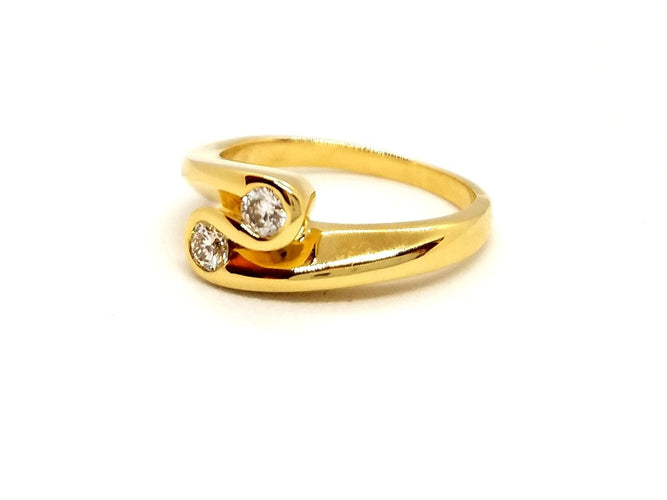 Bague 49 Bague Toi et Moi Or jaune Diamant 58 Facettes 815604CN