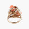 Bague Or Jaune / Corail / 54.5 BAGUE "ROSE" OR, PERLE & CORAIL 58 Facettes BO/220026/27