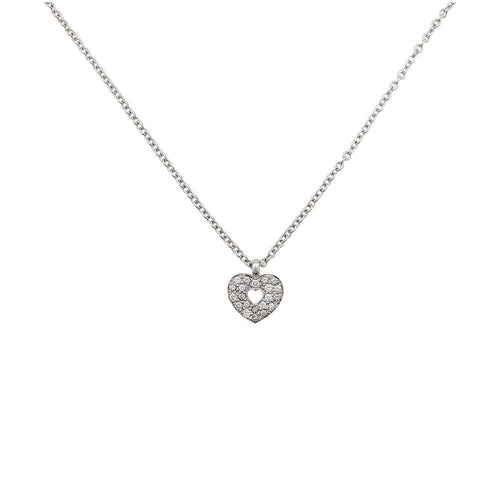Collier Collier Poiray, "Coeur secret", or blanc et diamants. 58 Facettes 31130