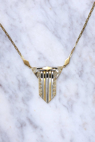 Collier Collier Art Déco deux ors, Circa 1930 58 Facettes