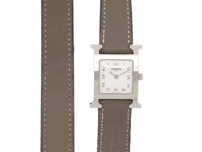 Montre montre HERMES heure h mm double hh1.210 30 mm tour quartz acier 58 Facettes 252960
