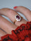 Bague Bague marguerite rubis et diamants 58 Facettes