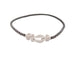 Bracelet bracelet FRED force 10 mm or blanc 18k + cable acier anthracite 58 Facettes 254692