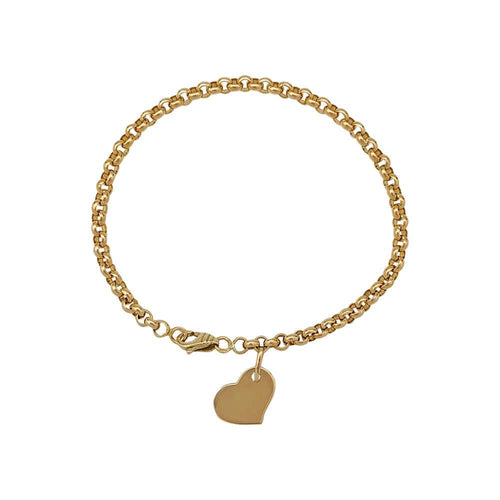 Bracelet Bracelet or jaune, maille jaseron, breloque coeur. 58 Facettes 31350