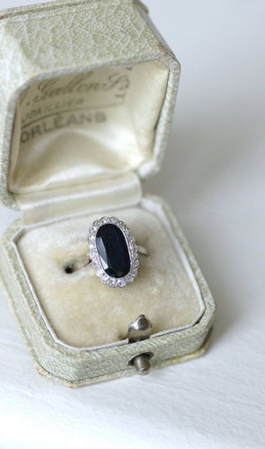 Bague Bague marguerite Art Déco saphir diamants 58 Facettes