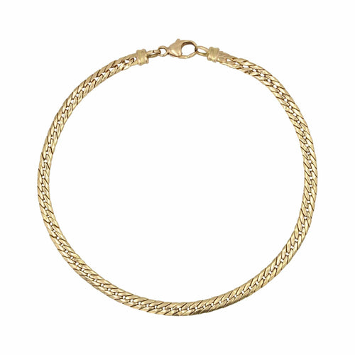 Bracelet Bracelet or jaune maille gourmette plate 58 Facettes CVBR34