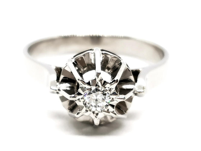 Bague 52 Bague Solitaire Or blanc Diamant 58 Facettes 1763513CN