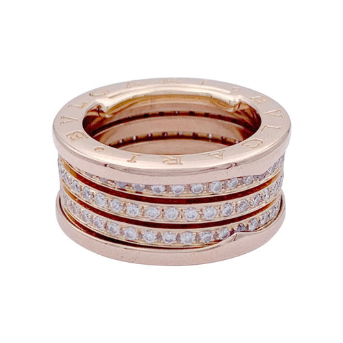 Bague 55 Bague Bulgari, "B.Zero1", or rose et diamants. 58 Facettes 32954