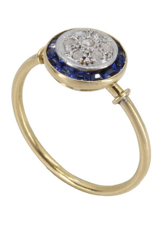 Bague 57 BAGUE ART-DÉCO SAPHIRS ET DIAMANTS 58 Facettes 057051