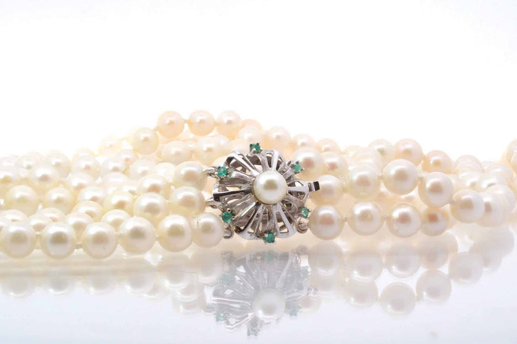 Collier Collier perles de culture trois rangs 58 Facettes 24812