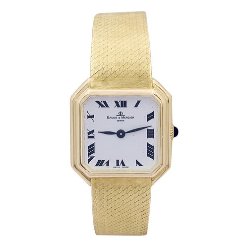 Montre Montre vintage Baume & Mercier, or jaune. 58 Facettes 33399