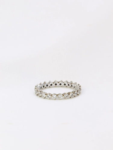 Bague Alliance américaine en or blanc et diamants 1 ct 58 Facettes J70