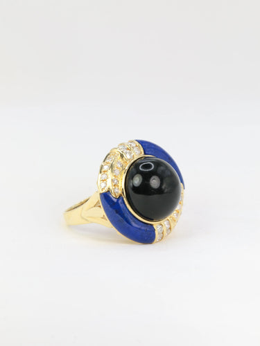 Bague Bague Onyx, Lapis-Lazuli et Diamants 58 Facettes 88