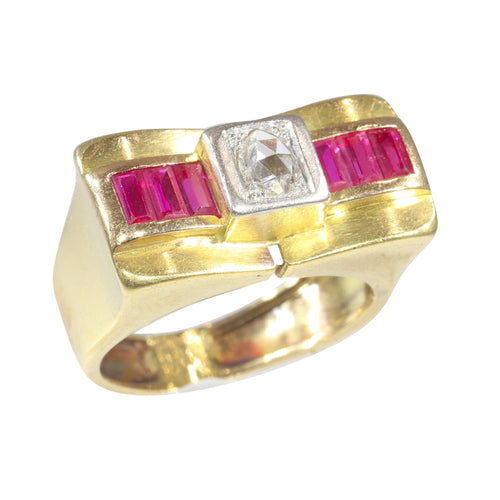 Bague 54 Bague, diamant et rubis 58 Facettes 23039-0099