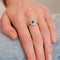 Bague Bague en Argent & Agate Verte 58 Facettes