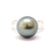 Bague Solitaire perle de Tahiti or blanc 18 carats 58 Facettes