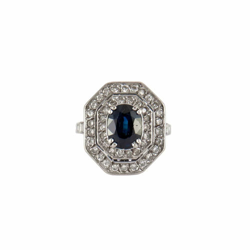 Bague BAGUE ART DECO SAPHIR & DIAMANTS 58 Facettes BO/230017