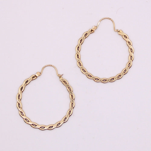 Boucles d'oreilles Créoles or jaune torsadées 58 Facettes