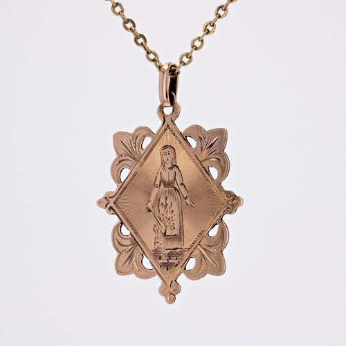 Pendentif Médaille or rose Sainte Germaine 58 Facettes CVP71