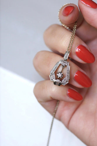 Collier Pendentif collier Art Déco diamants 58 Facettes