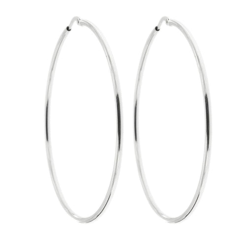 Boucles d'oreilles Orecchini oro bianco a cerchio 58 Facettes 33175