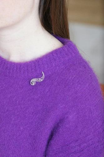 Broche Broche volute Or blanc Diamants Rubis 58 Facettes