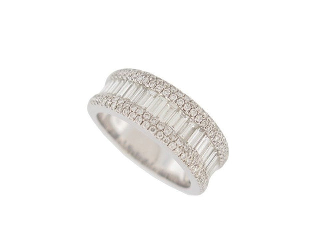 Bague 53 bague en or blanc 18k 129 diamants brillants et baguette 58 Facettes 256093