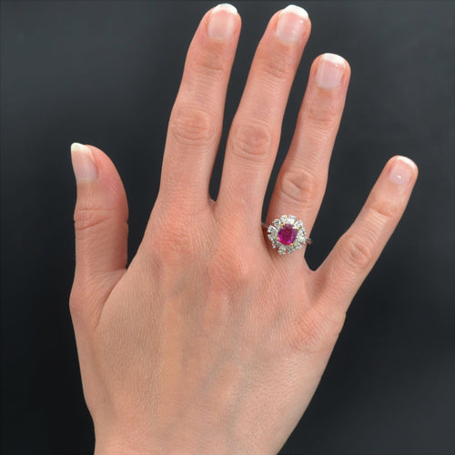 Bague 53 Bague saphir rose et diamants taillés en poire 58 Facettes 22-236