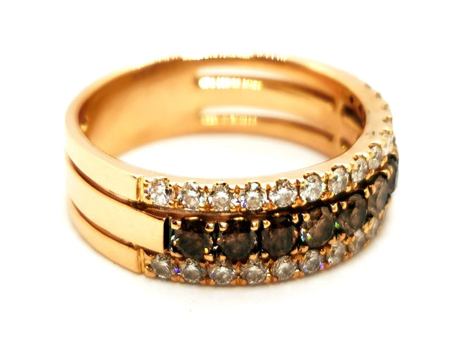 Bague 55 Bague Or rose Diamant brun 58 Facettes 1875649CN
