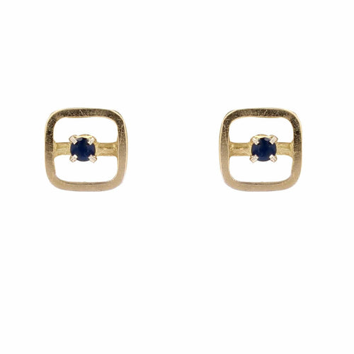 Boucles d'oreilles Puces d'oreilles or jaune et saphir 58 Facettes 22-606B