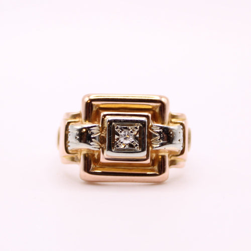 Bague Bague Tank Ajourée et diamant 58 Facettes