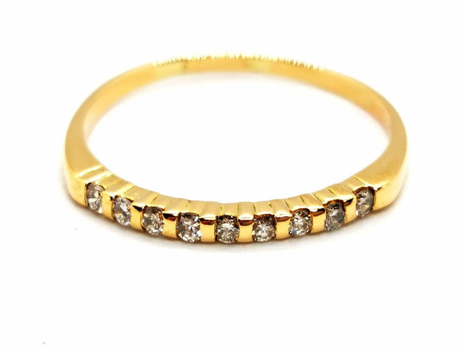 Bague 59 Bague Demi alliance Or jaune Diamant 58 Facettes 1818743CN