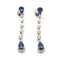 Boucles d'oreilles Pendants d'oreilles saphirs poire diamants or blanc 58 Facettes