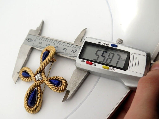 Broche broche VAN CLEEF & ARPELS pendentif croix cabochon lapis lazuli diamants 58 Facettes 257360