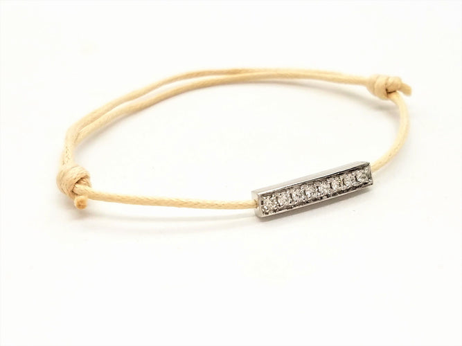 Bracelet Bracelet Cordon Or blanc Diamant 58 Facettes 578872RV