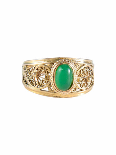 Bague Or Jaune / 50 BAGUE "SULTAN" OR & CALCEDOINE 58 Facettes BO/220027 NSS