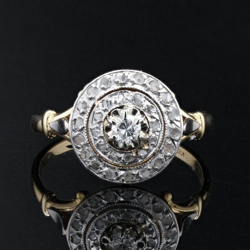 Bague 55 Bague ancienne diamants ronde 58 Facettes 21-833B