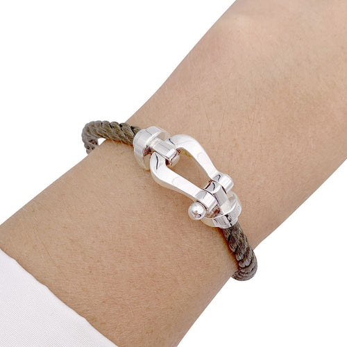 Bracelet Bracelet Fred, "Force 10", en or blanc et acier. 58 Facettes 33158