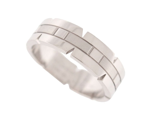 Bague 65 bague CARTIER tank francaise or blanc 18k 58 Facettes 258021