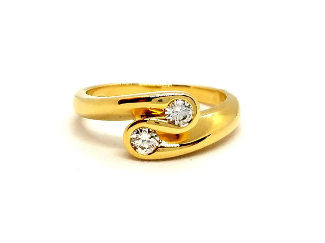 Bague 49 Bague Toi et Moi Or jaune Diamant 58 Facettes 815604CN