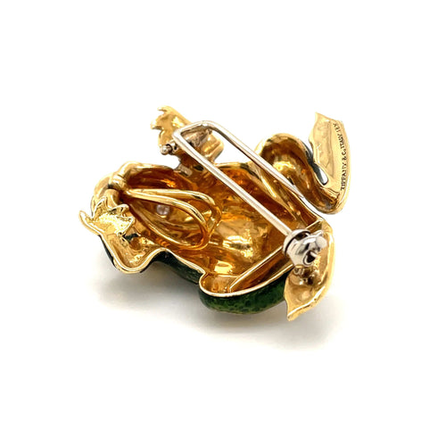 Broche TIFFANY & CO 6 Pendentif/broche grenouille Email Diamants 58 Facettes