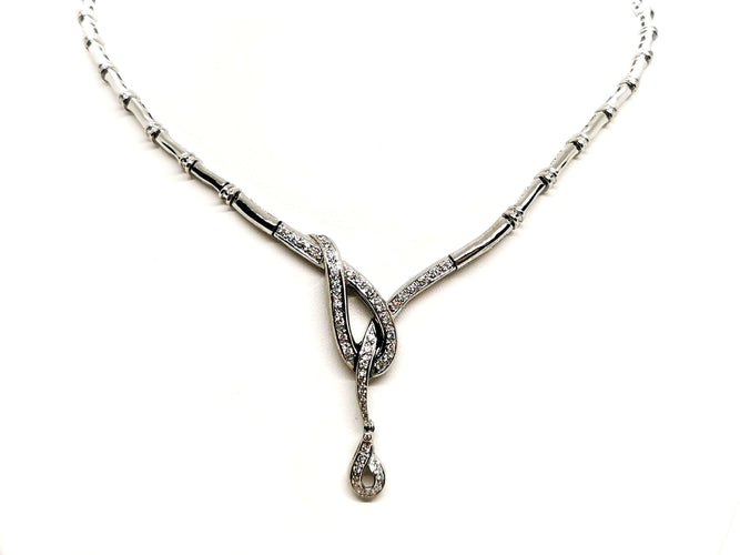 Collier Collier Or blanc Diamant 58 Facettes 1523675CN