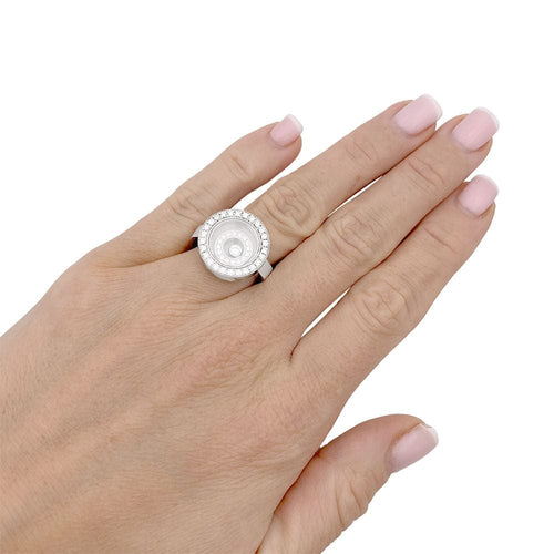 Bague 52 Bague Chopard, "Happy Spirit", or blanc, diamants. 58 Facettes 33528